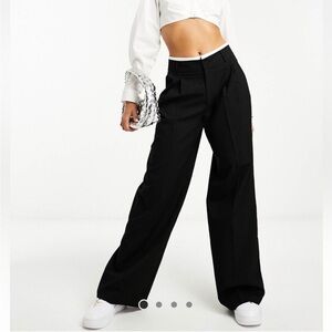 • Stradivarius trousers black with white waistband size 4